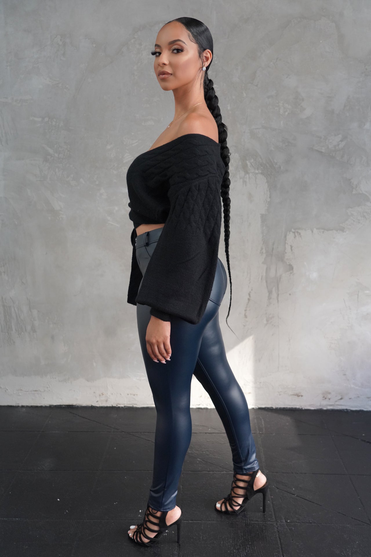 Diane | Black Wrap Sweater