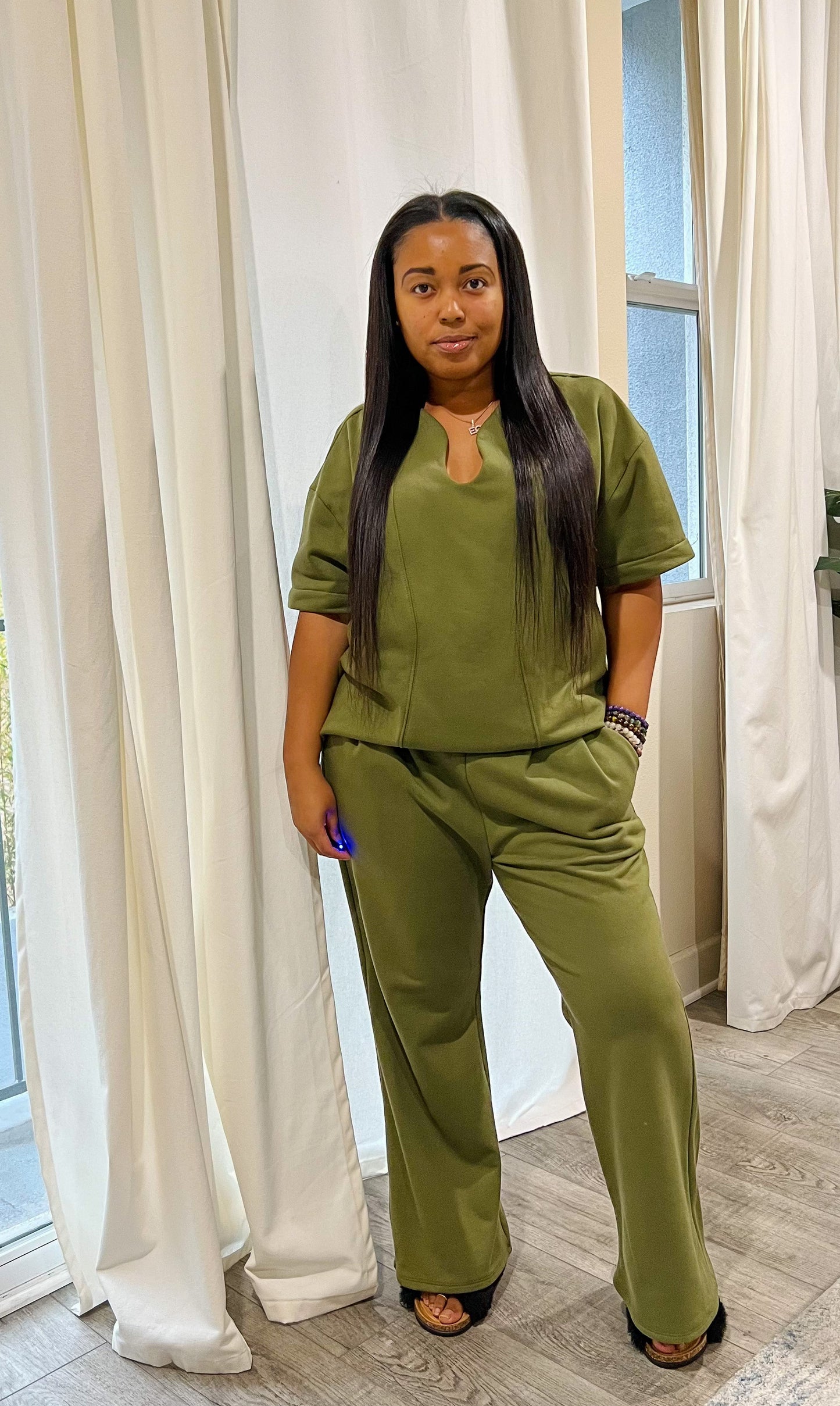 Olive Green Functional Tailored Pant